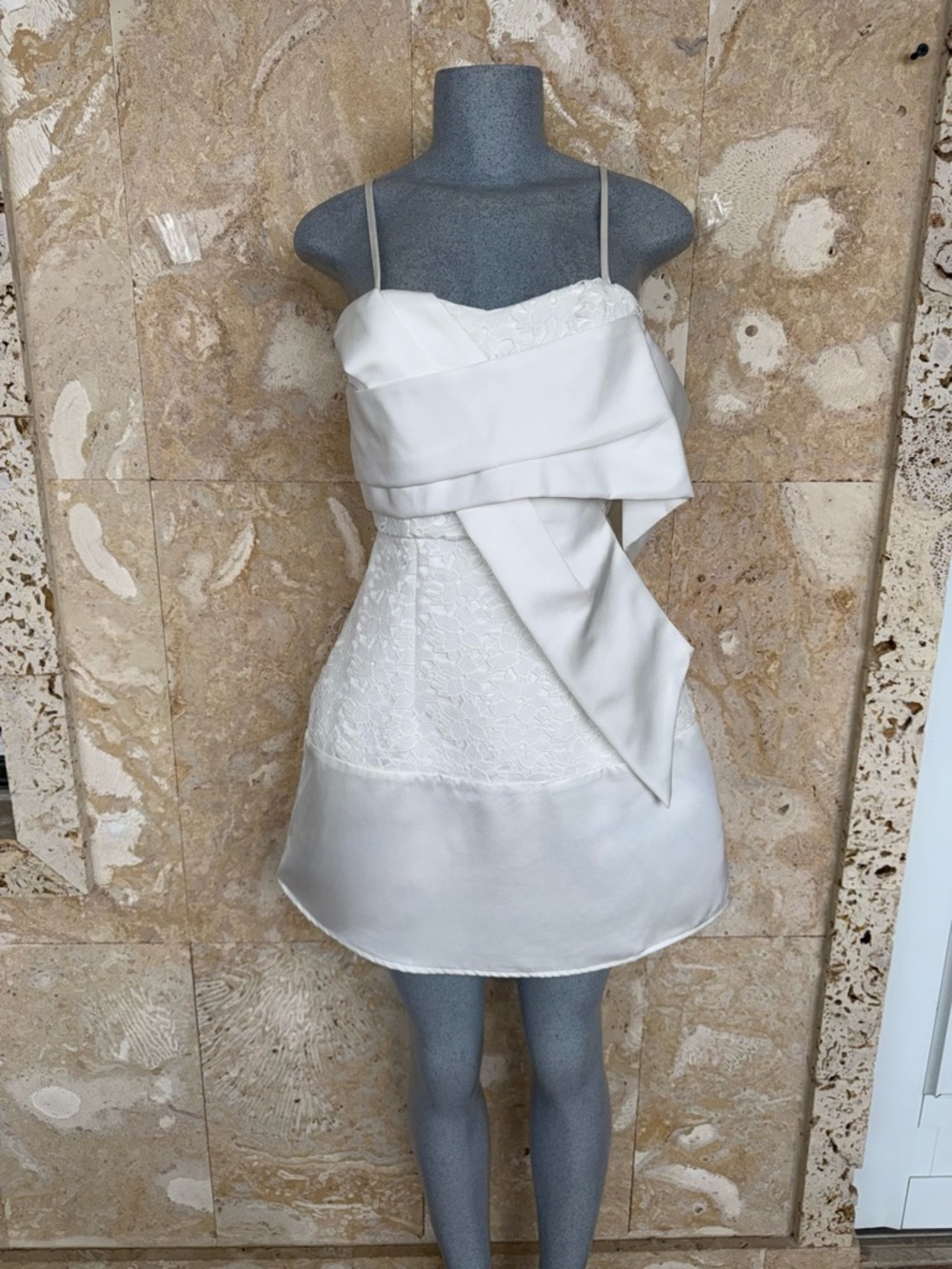 White Dress Lace Cocktail Dress Costume Made form a Puertorrican desingner